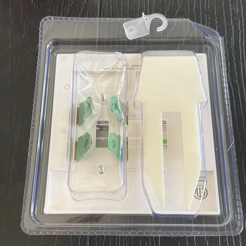 Snap Power LED Illuminated Cover Plate For Double Gang Switch White Auto On/Off